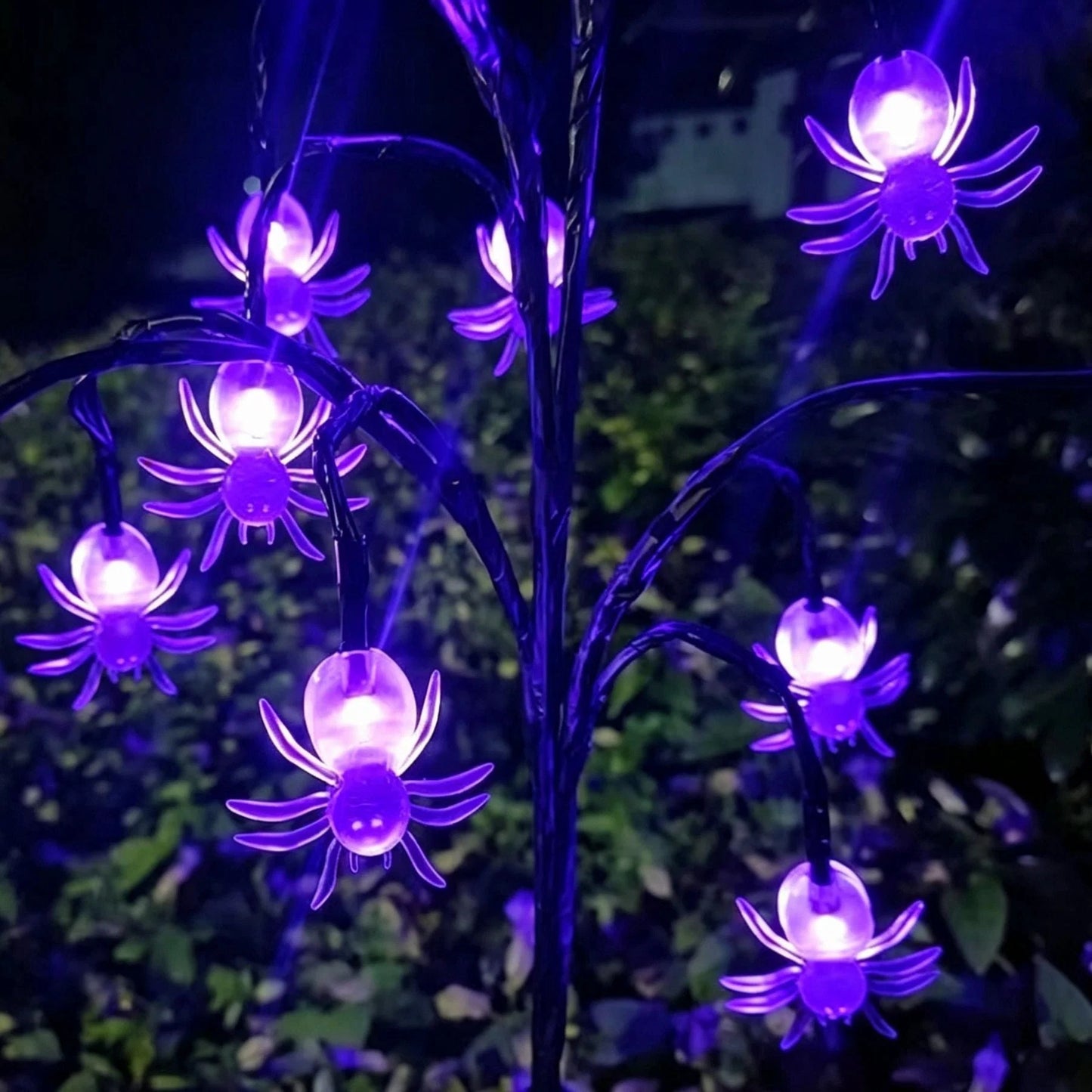 Solar-powered Halloween ground-stake lights for outdoor holiday decoration