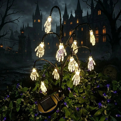 Solar-powered Halloween ground-stake lights for outdoor holiday decoration