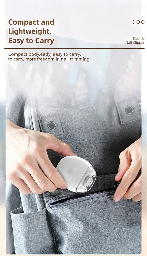One-Touch Automatic Electric Nail Clipper, Low Noise 3-Speed Adjustable Nail Grinder with LED Light for All Family
