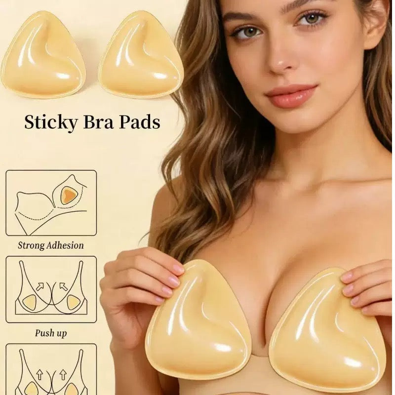 Double-Sided Sticky Push-Up Bra Inserts | Reusable Silicone Lift Pads for All Outfits