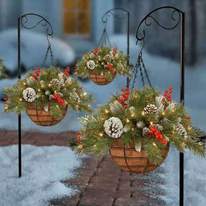 Artificial Hanging Basket Christmas Wreath