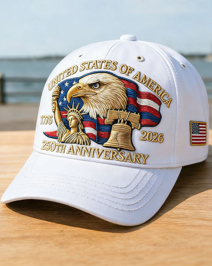 United States 250th Anniversary Statue of Liberty & Eagle Head Embroidered Cap