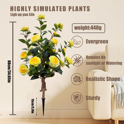 Artificial Camellia Potted Tree for Outdoor Decoration (Ground-Insert Style)
