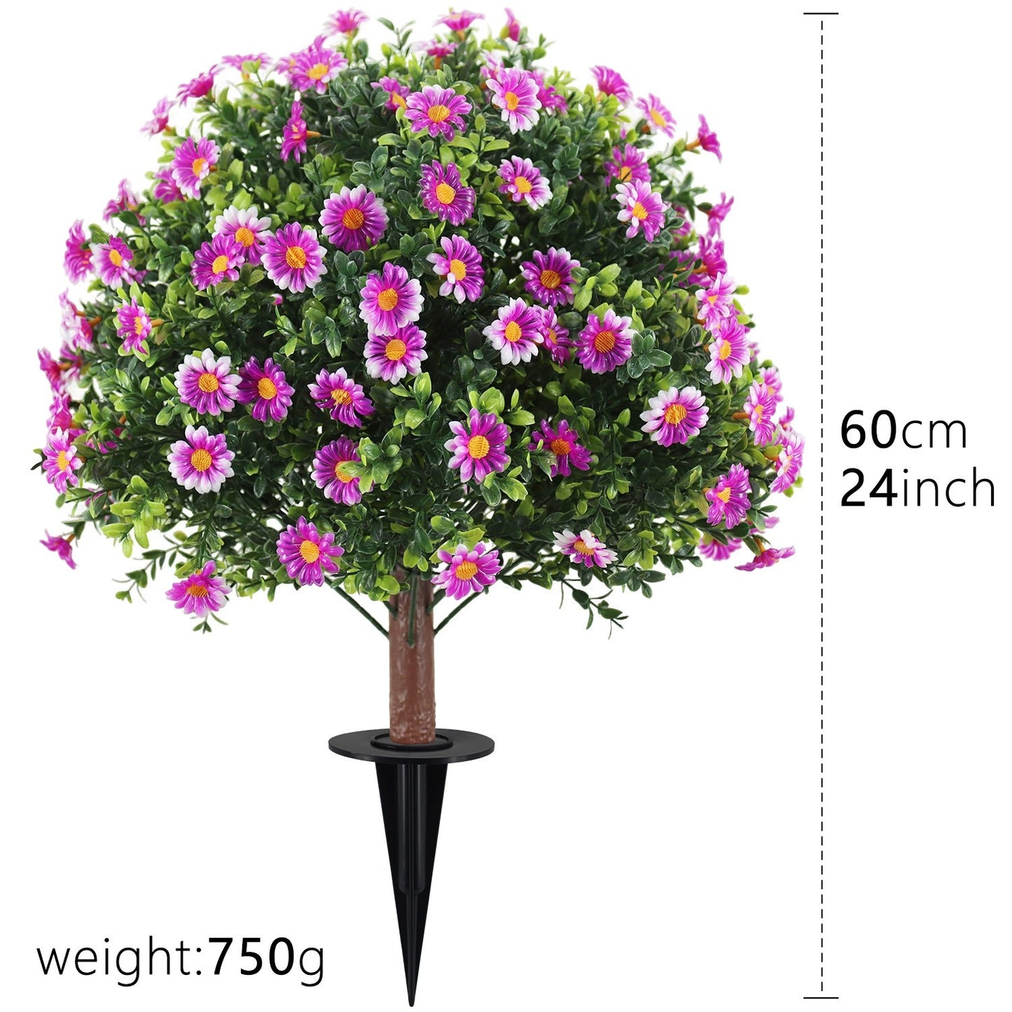 Outdoor Artificial Daisy and Boxwood Ground-Insert Plant