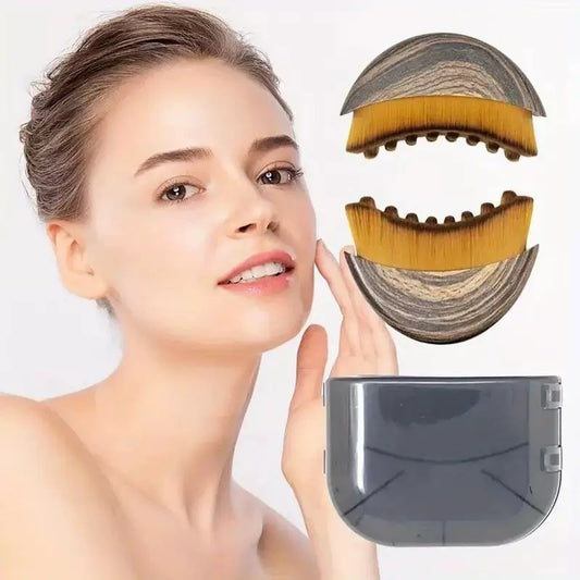 Crescent Lymphatic Massage Brush, Facial Gua Sha Tool for Face, Neck & Eye Care, Home Beauty Device
