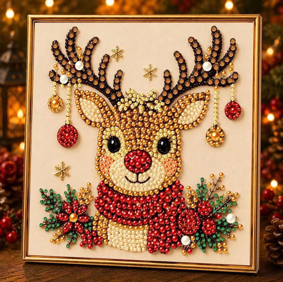 DIY Christmas Pearl & Diamond Art Kit (Frame Included)