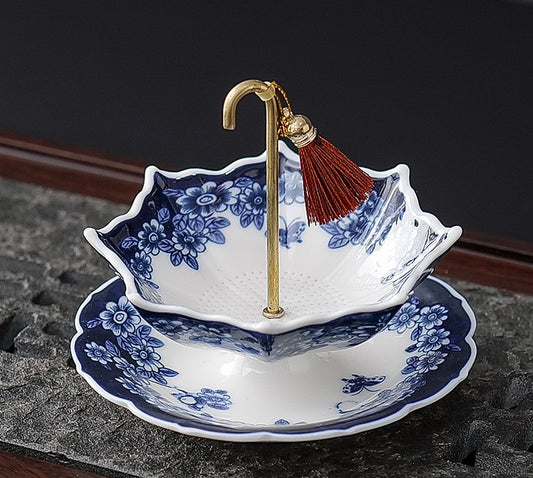 Umbrella-Shaped Ceramic Tea Strainer