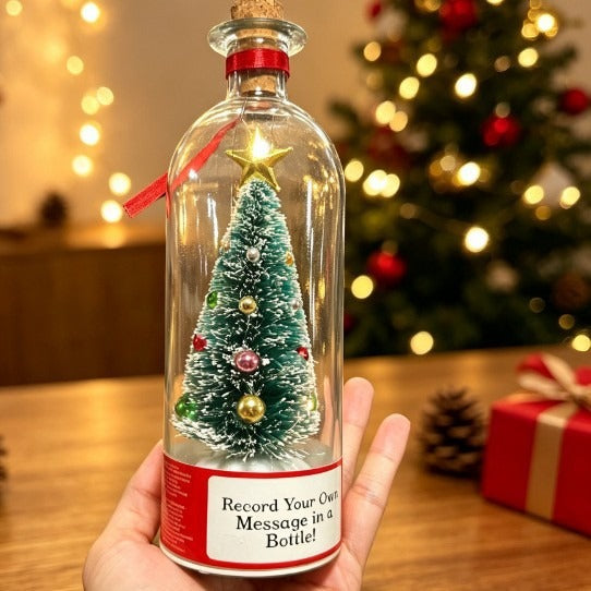 Christmas Tree Message-in-a-Bottle Voice-Recording Gift