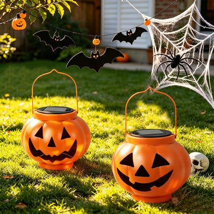 Solar-Powered Halloween Pumpkin Lantern Hanging Garden Light
