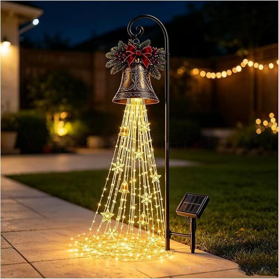 Christmas Bell Cascade Solar Yard Light