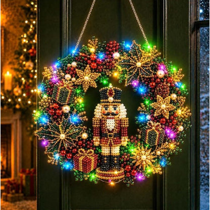 LED Christmas-Themed DIY Pearl and Diamond Painting（With string lights）