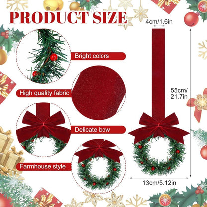 Christmas wreath with berry and bow accents