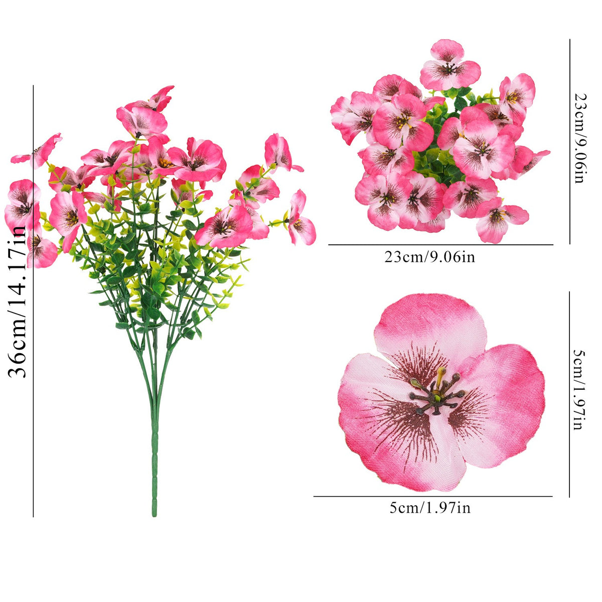 UV Resistant Artificial Phalaenopsis Orchid, Set of 6 Stems
