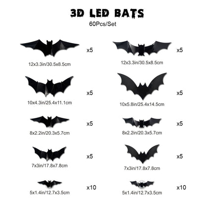 Halloween LED Wall Decal Night Lights (Bat, Spider, and Ghost Designs)
