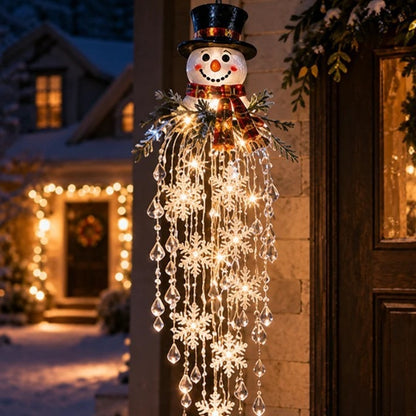 Hanging LED Christmas Porch Light – Crystal Snowflake Waterfall