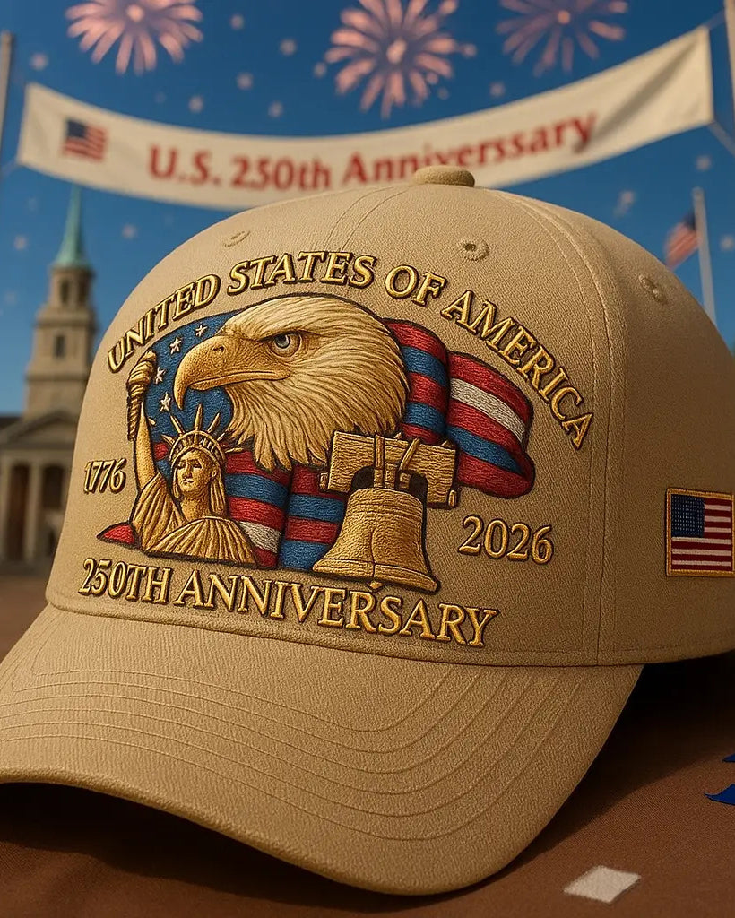 United States 250th Anniversary Statue of Liberty & Eagle Head Embroidered Cap