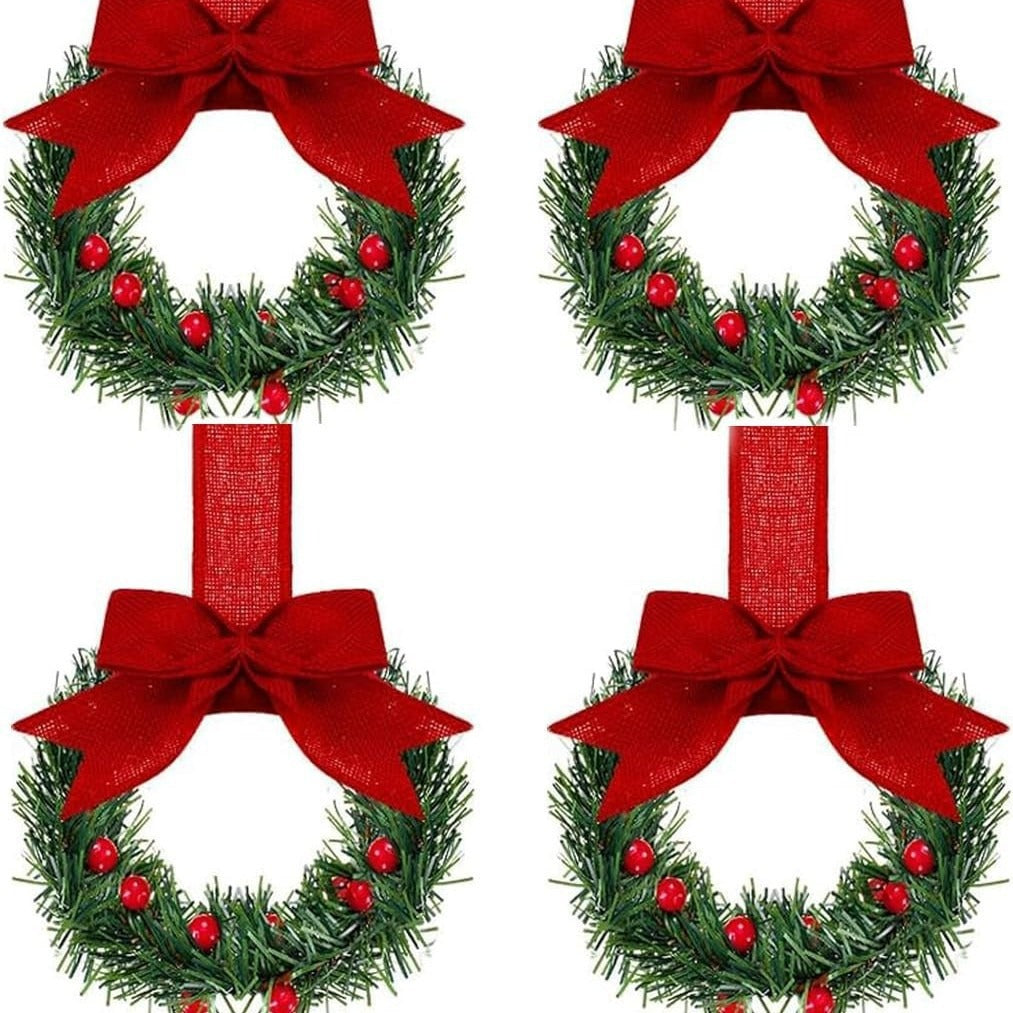 Christmas wreath with berry and bow accents