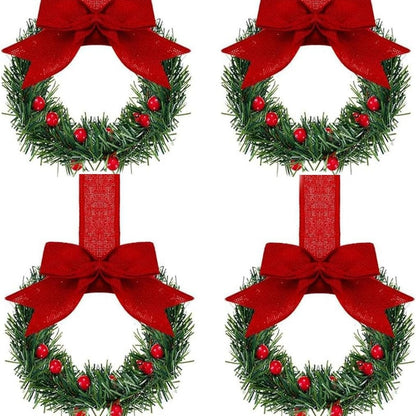 Christmas wreath with berry and bow accents