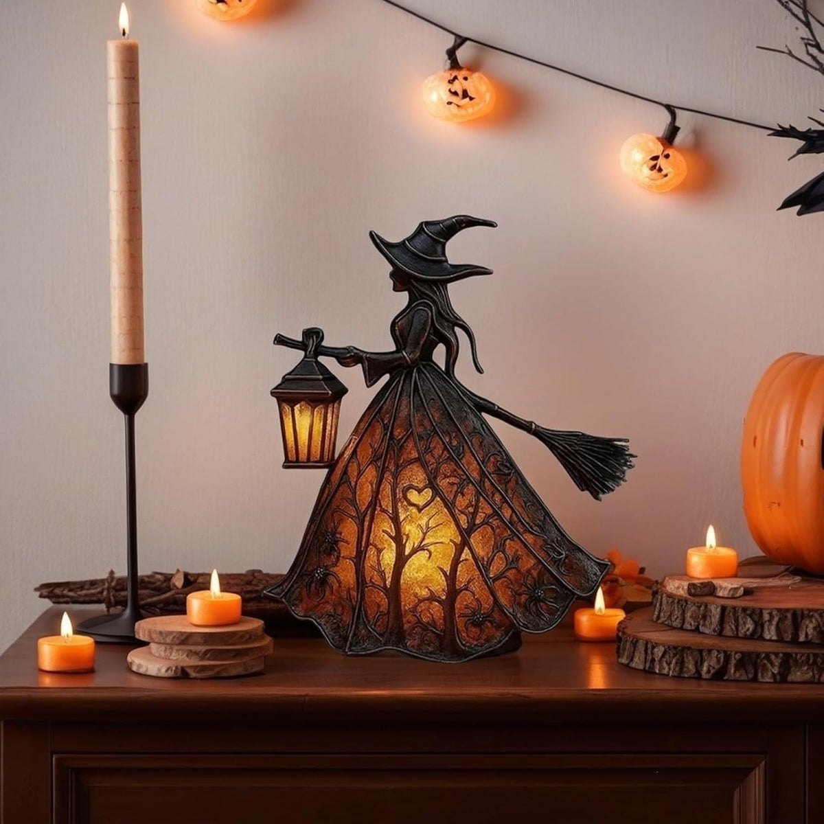 Halloween Witch Lamp Tabletop Decoration