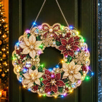 Red and White Flower Wreath