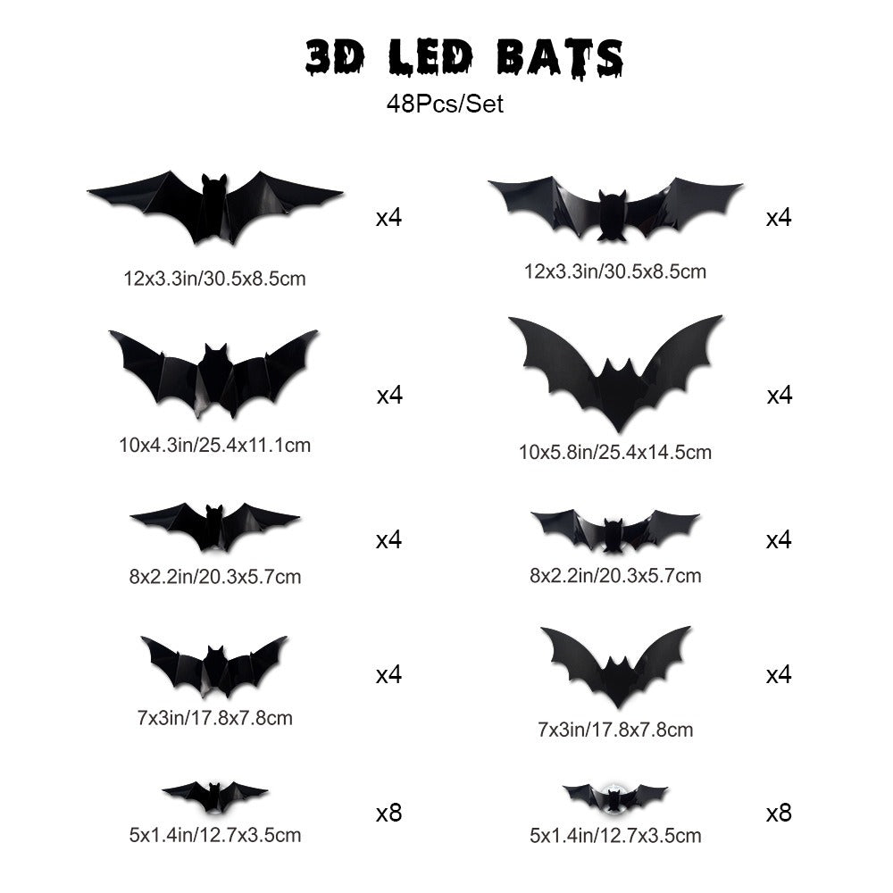 Halloween LED Wall Decal Night Lights (Bat, Spider, and Ghost Designs)