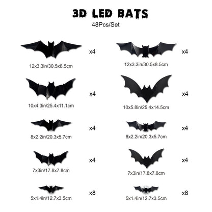 Halloween LED Wall Decal Night Lights (Bat, Spider, and Ghost Designs)