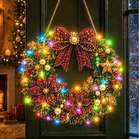 Red Flower and Bow Wreath