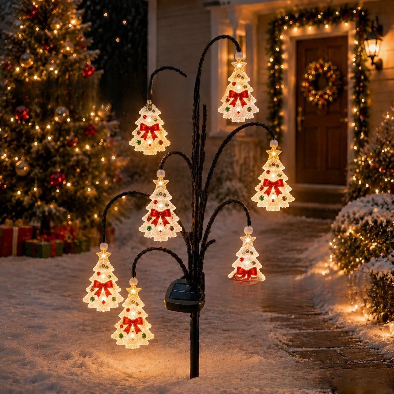 Solar-Powered Christmas Tree Stake Light