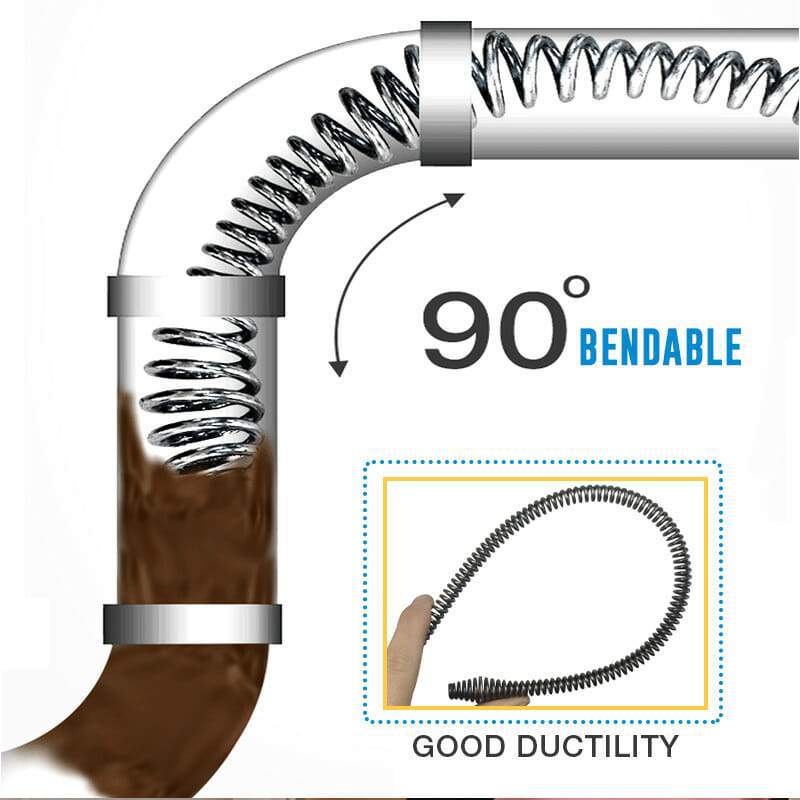 Flexible Spring Drain Auger, Pipe Cleaning Tool for Electric Drill, Home Use Clog Remover for Sink, Floor Drain and Toilet