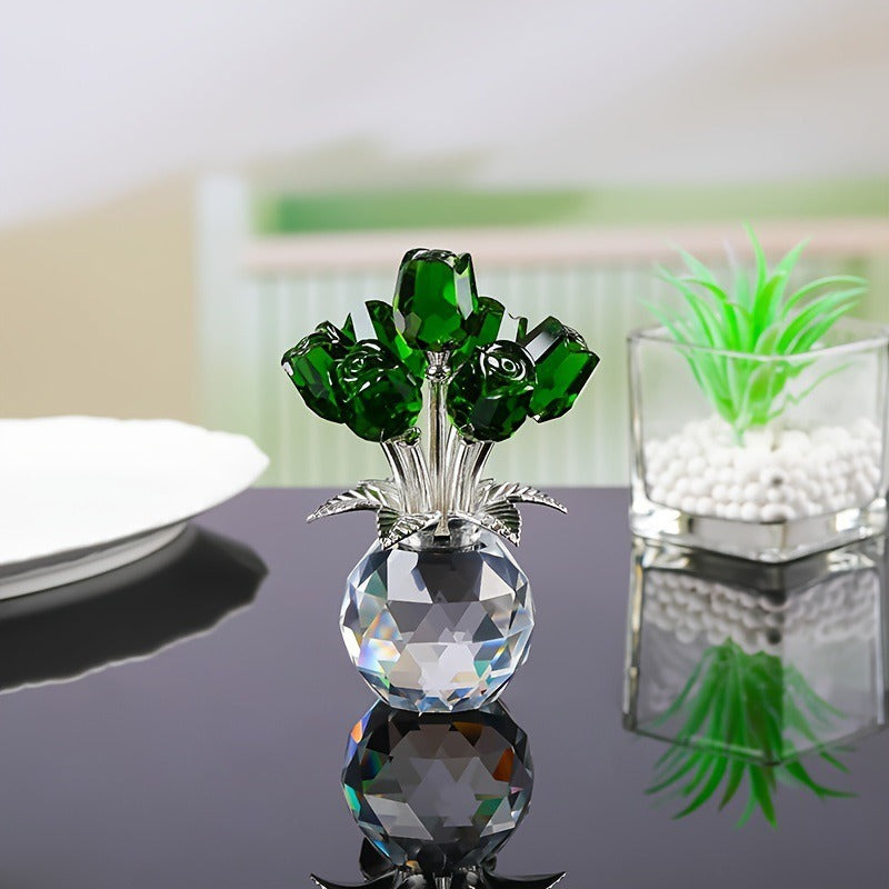 Exquisite Crystal Rose Ornament