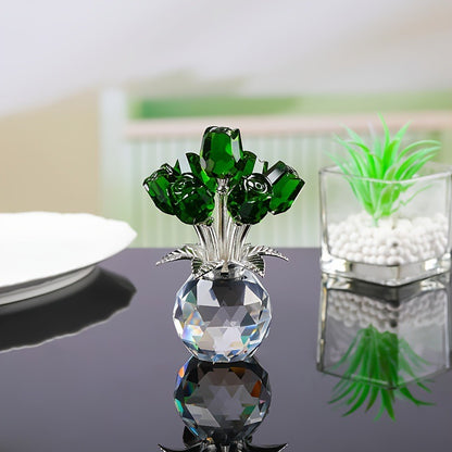 Exquisite Crystal Rose Ornament