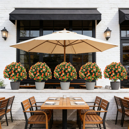 Outdoor Artificial Daisy and Boxwood Ground-Insert Plant