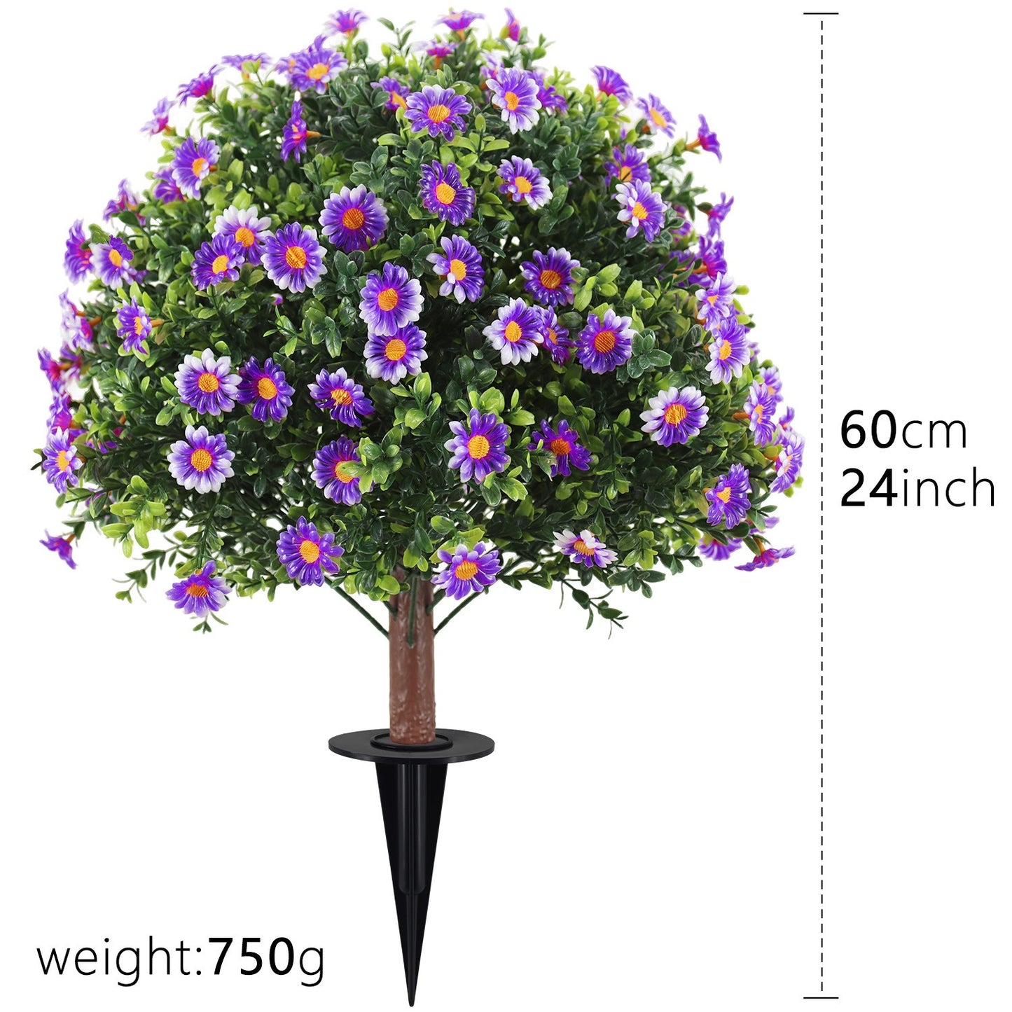 Outdoor Artificial Daisy and Boxwood Ground-Insert Plant