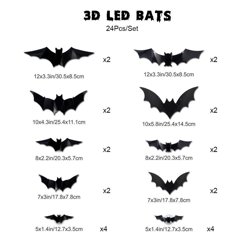 Halloween LED Wall Decal Night Lights (Bat, Spider, and Ghost Designs)