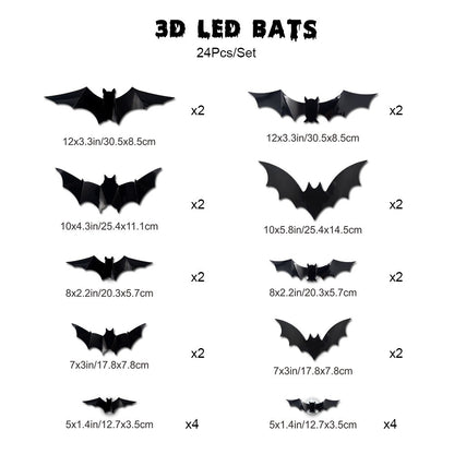 Halloween LED Wall Decal Night Lights (Bat, Spider, and Ghost Designs)