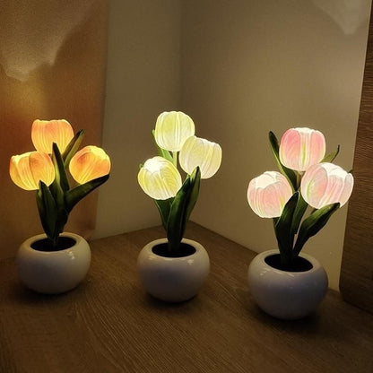 LED Artificial Tulip Bouquet Night Light （USB Version）