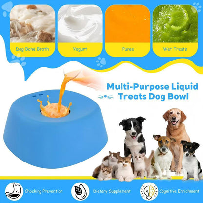 Dog & Cat Liquid Lick Bowl, Anti-Choking Slow Feeder for Wet Food