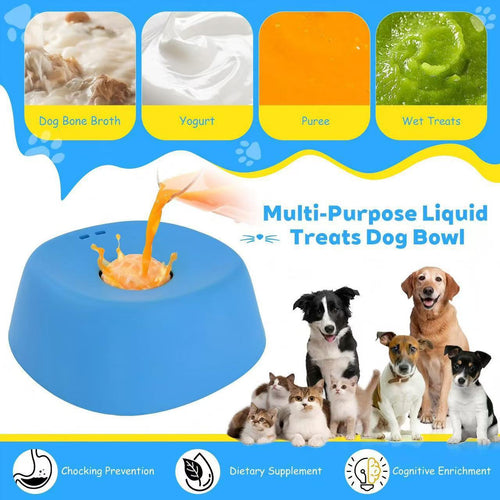 Dog & Cat Liquid Lick Bowl, Anti-Choking Slow Feeder for Wet Food