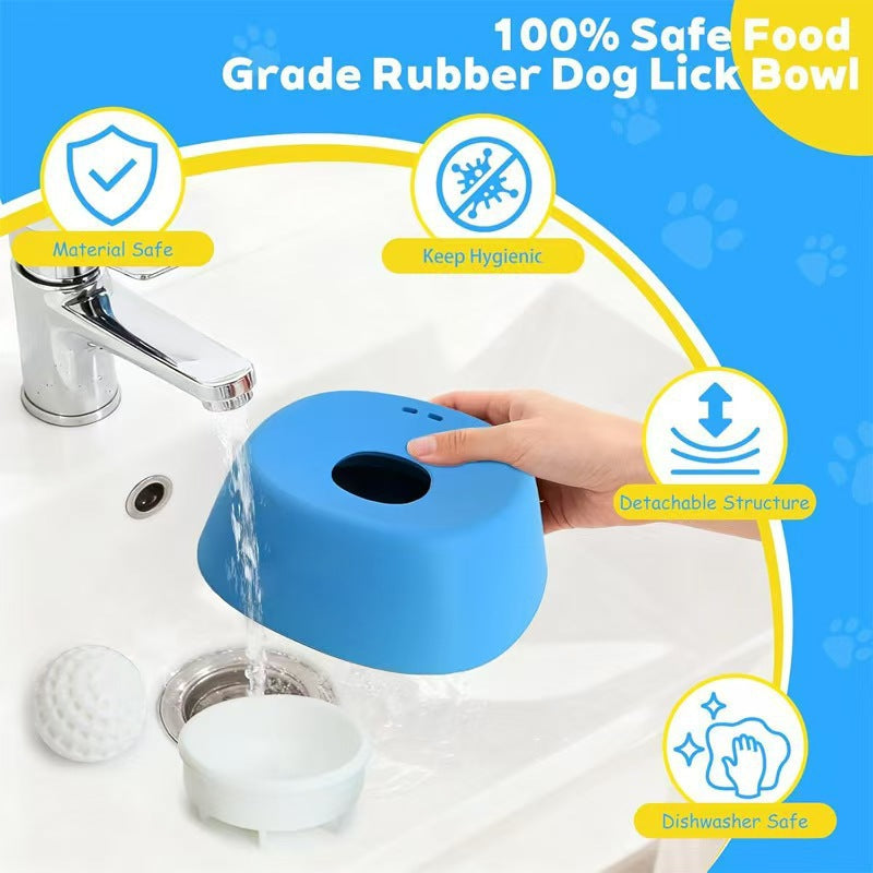 Dog & Cat Liquid Lick Bowl, Anti-Choking Slow Feeder for Wet Food