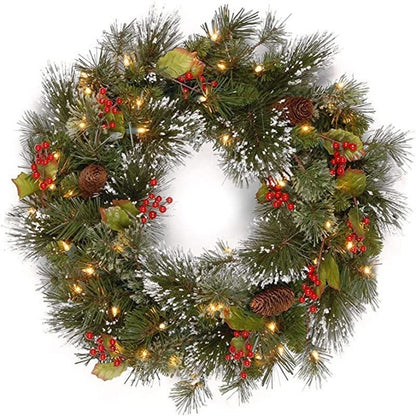 Artificial Christmas Wreath Door Hanging (Vine-style)
