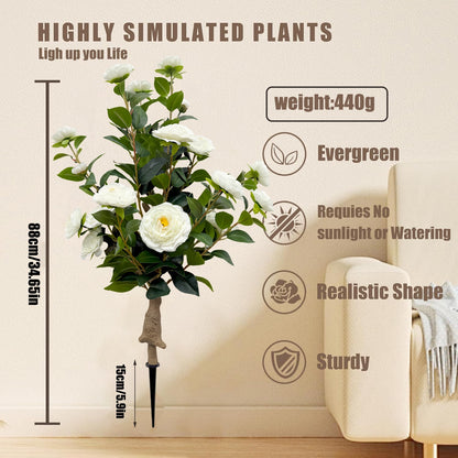 Artificial Camellia Potted Tree for Outdoor Decoration (Ground-Insert Style)