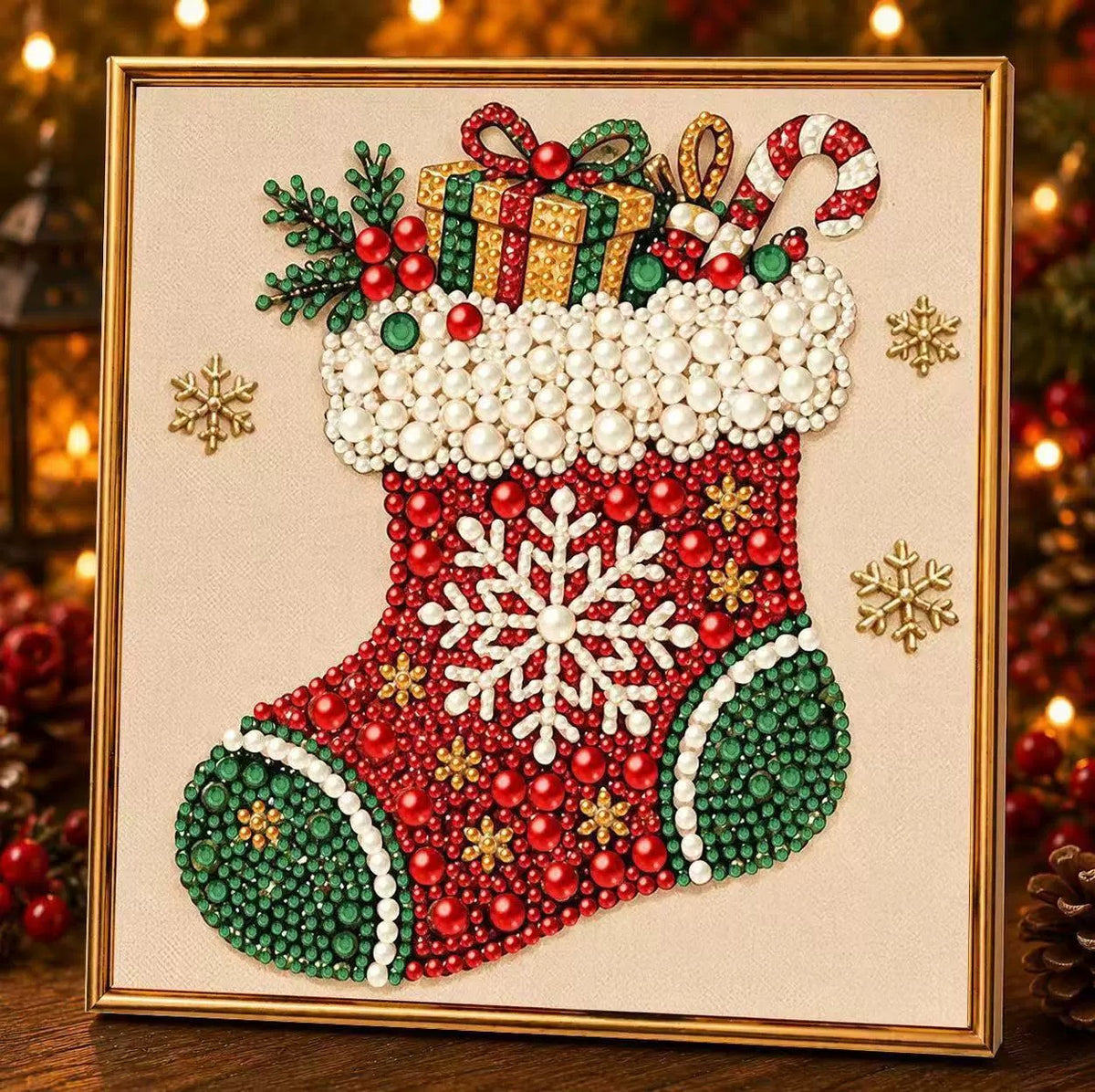 DIY Christmas Pearl & Diamond Art Kit (Frame Included)