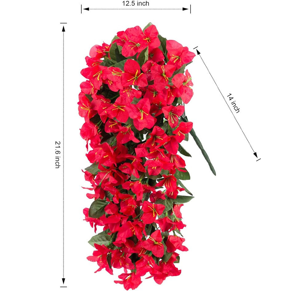 Artificial Bougainvillea Hanging Basket with Trailing Flowers