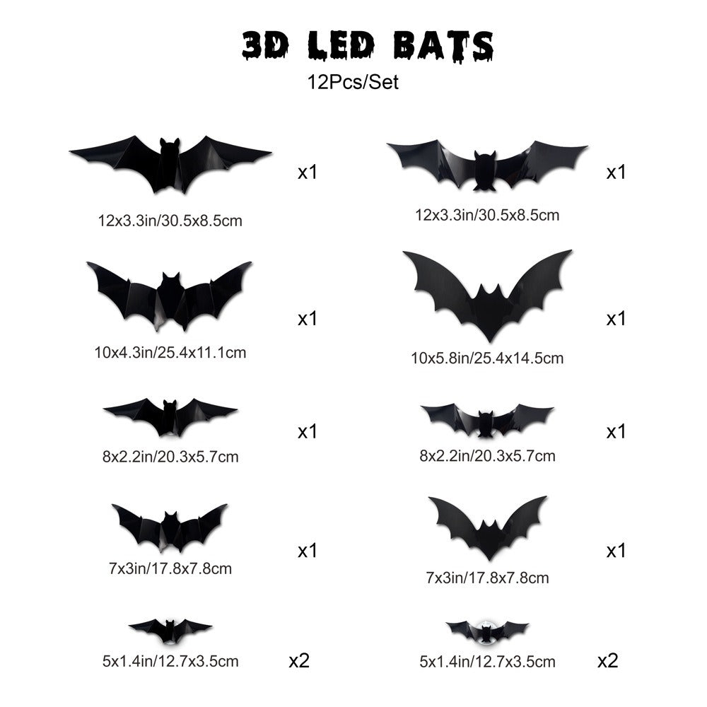 Halloween LED Wall Decal Night Lights (Bat, Spider, and Ghost Designs)