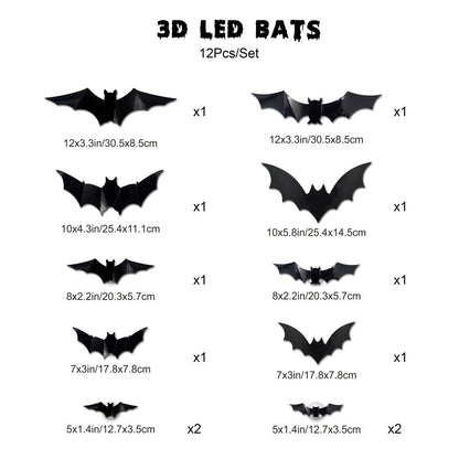 Halloween LED Wall Decal Night Lights (Bat, Spider, and Ghost Designs)
