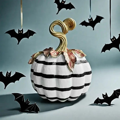 Black and White Artistic Pumpkin Halloween Ornament