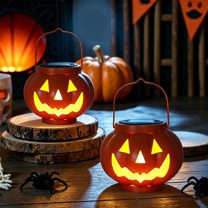 Solar-Powered Halloween Pumpkin Lantern Hanging Garden Light