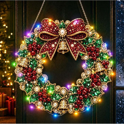 LED Christmas-Themed DIY Pearl and Diamond Painting（With string lights）