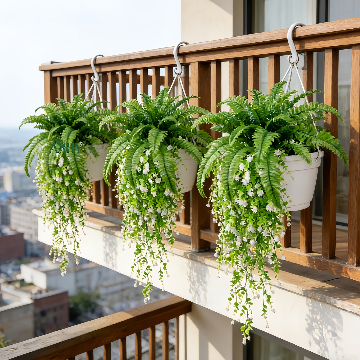 Mixed Artificial Boston Fern and Camellia Vine