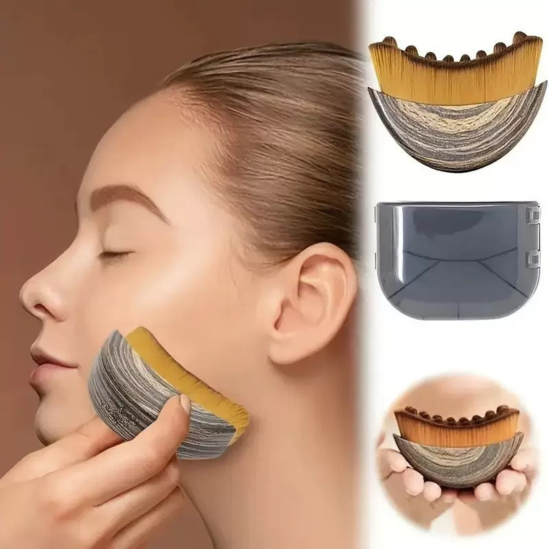 Crescent Lymphatic Massage Brush, Facial Gua Sha Tool for Face, Neck & Eye Care, Home Beauty Device